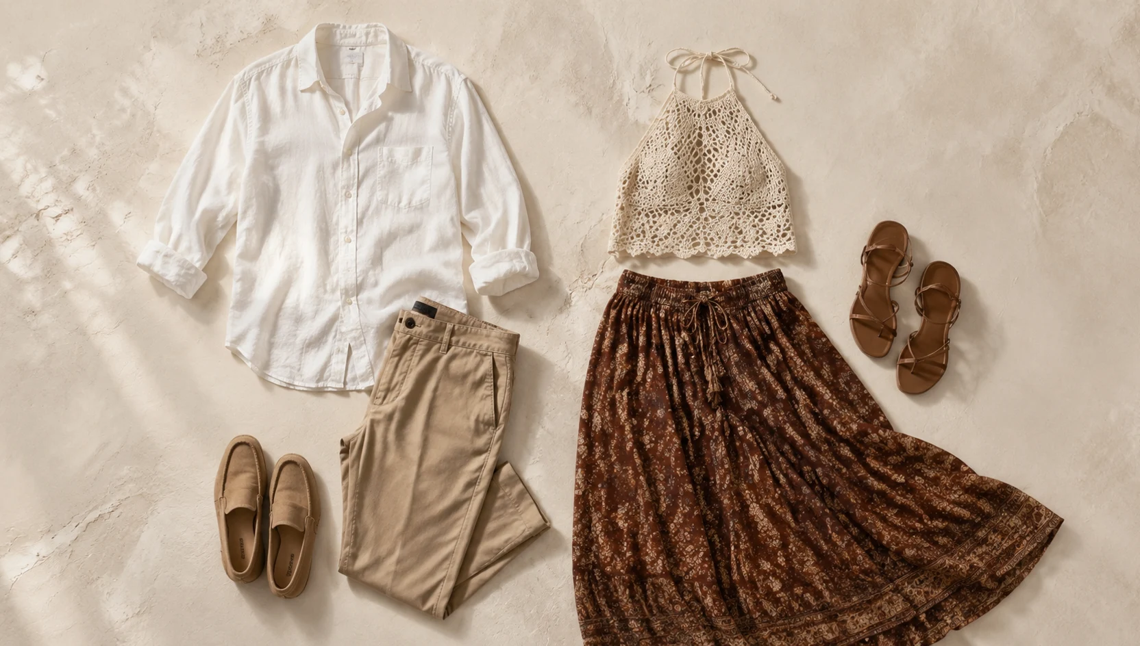Outfit ideas for playful morning stroll through prairie grass engagement photos