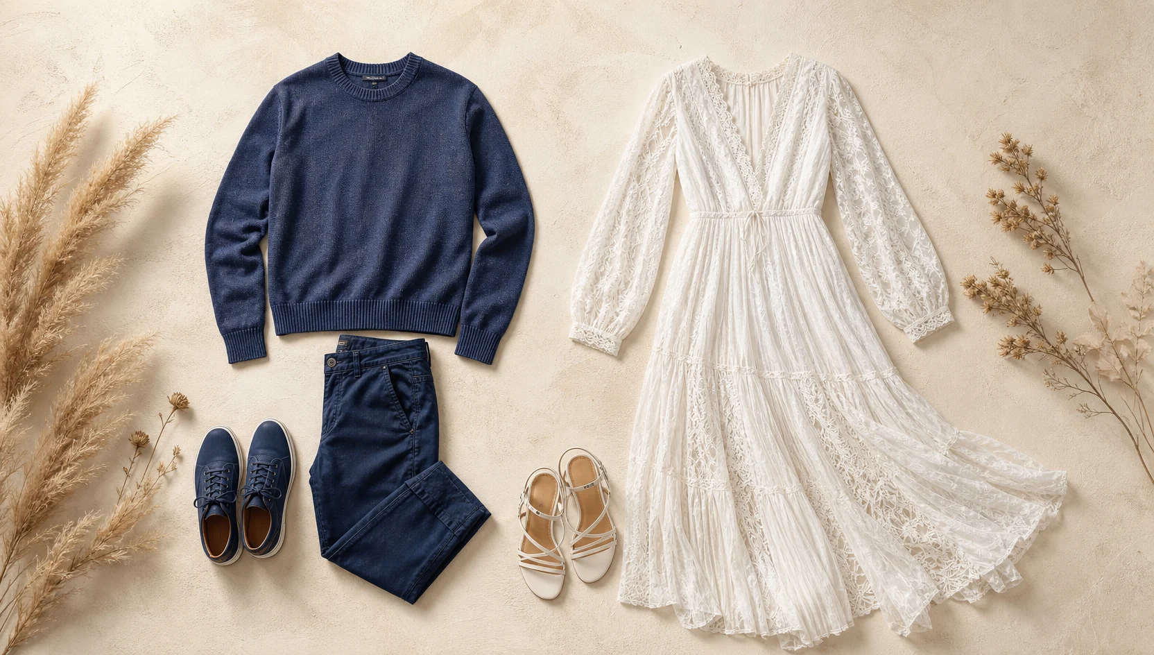 Outfit ideas for horizon gaze from a blue-hour ridge engagement photos