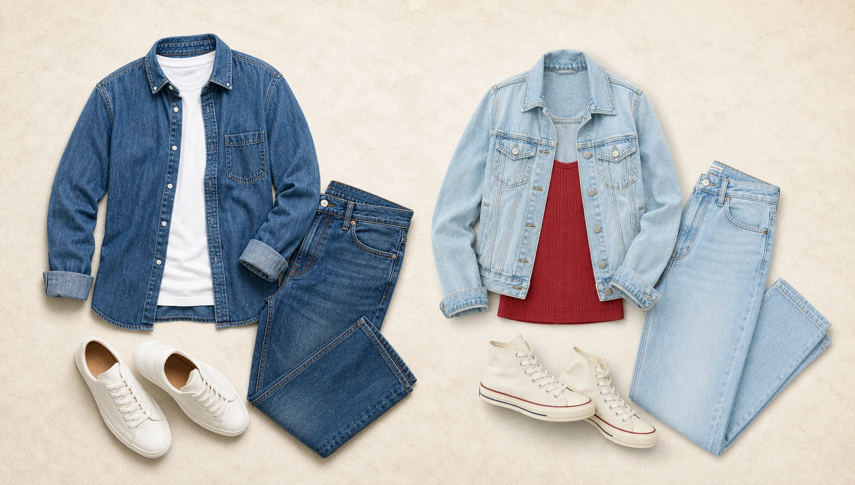 Outfit ideas for ring detail with denim on overcast country road engagement photos