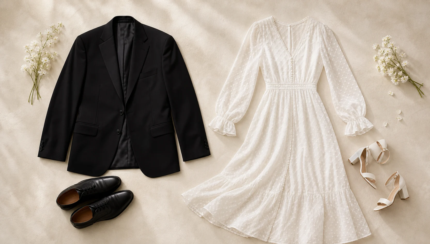 Outfit ideas for ring detail in overcast blossom light engagement photos