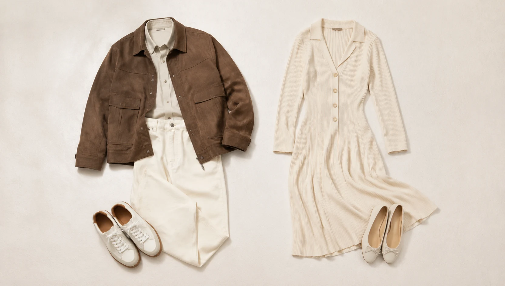 Outfit ideas for close-up ring reveal on cream knit engagement photos