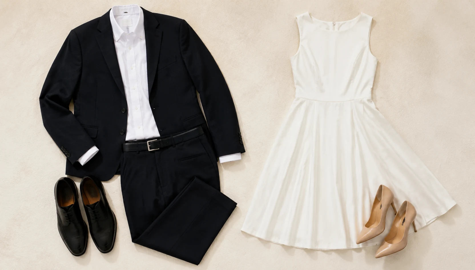 Outfit ideas for playful ring reveal on overcast crossing engagement photos