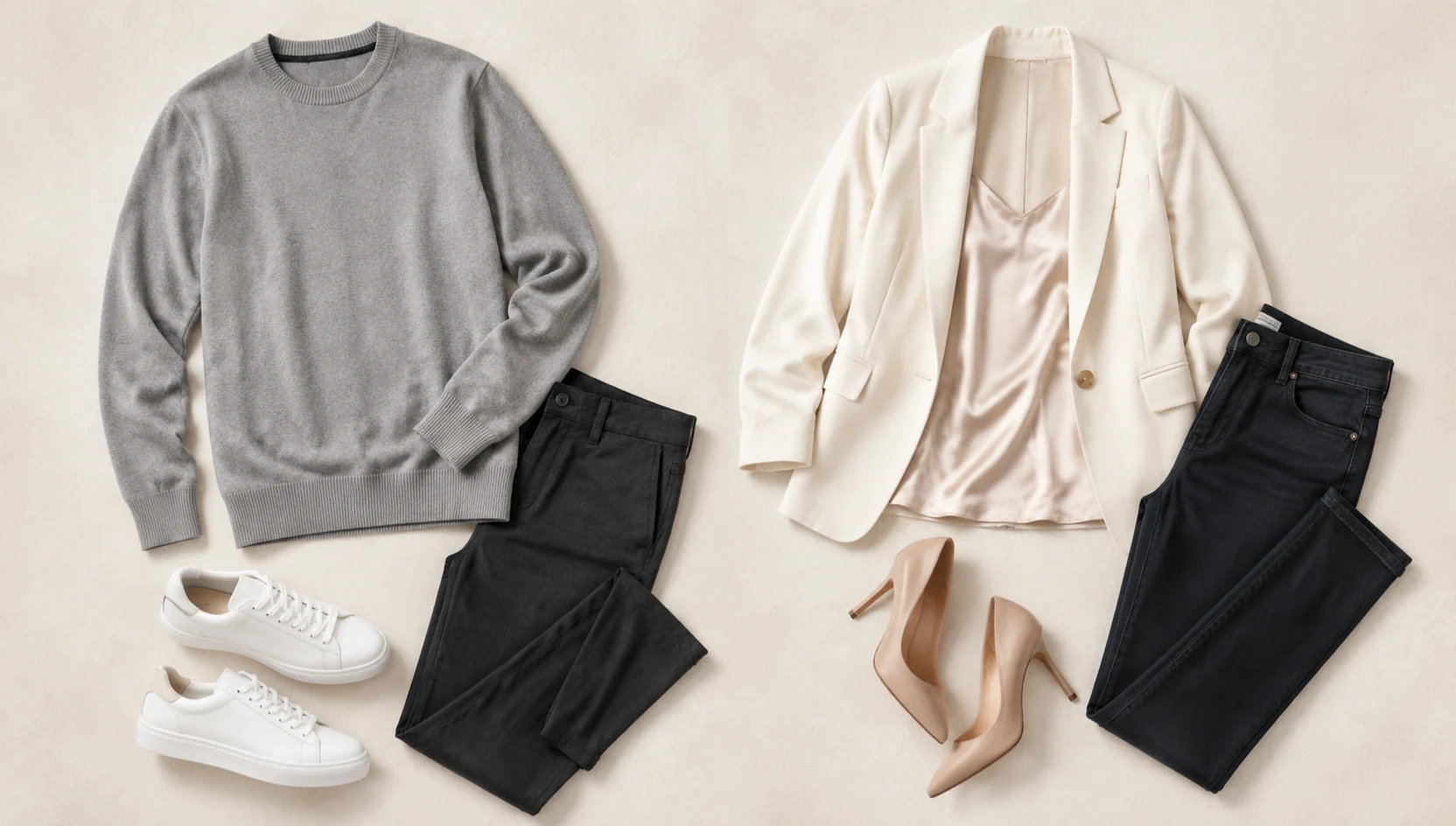 Outfit ideas for editorial ring detail on overcast park bench engagement photos