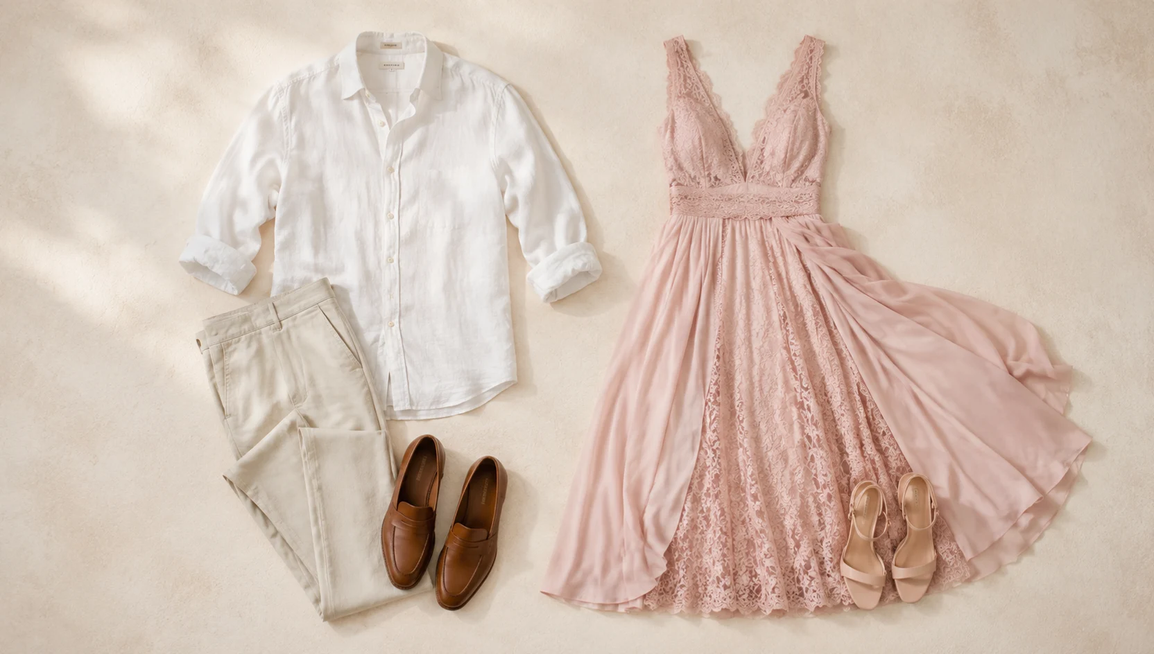 Outfit ideas for quiet moment on the rose garden bench engagement photos