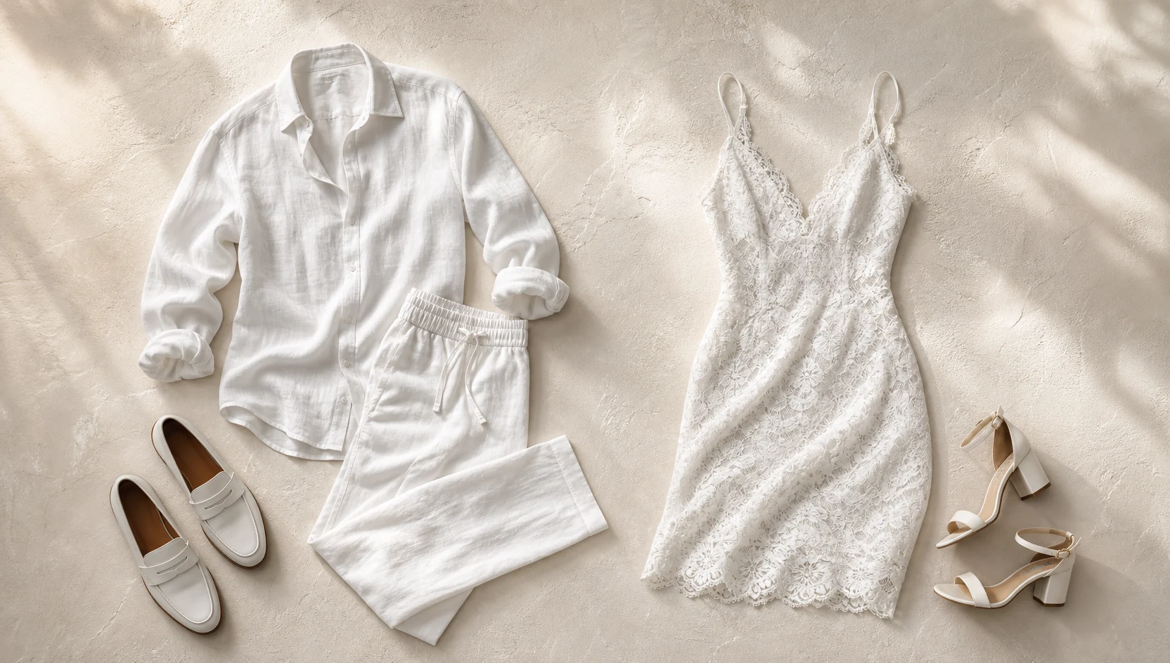 Outfit ideas for candid laughter in white with side light engagement photos