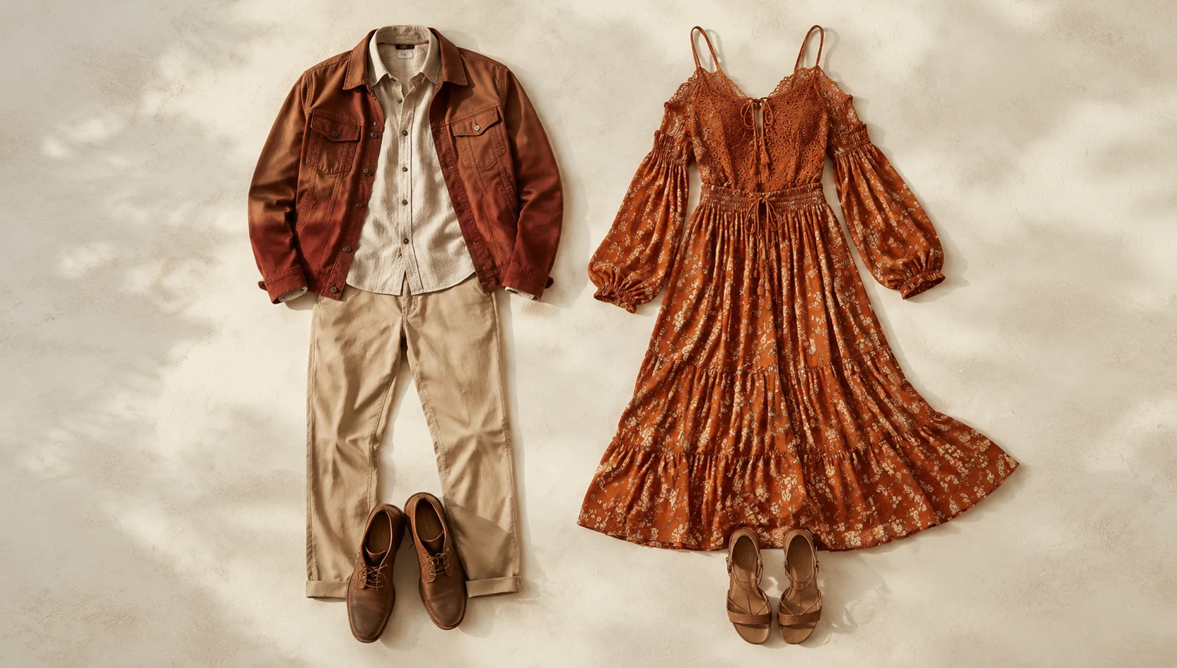 Outfit ideas for sunset cuddles on city steps engagement photos