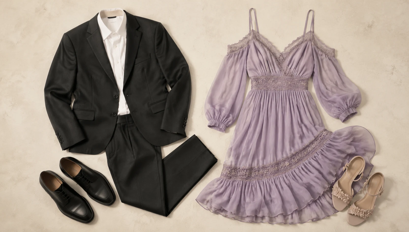 Outfit ideas for sunset sitting on rooftop with blossoms engagement photos