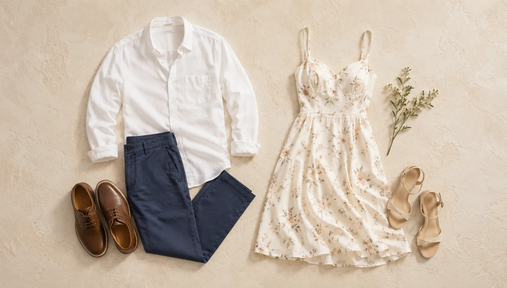 Outfit ideas for sitting between vines as sunset washes in engagement photos