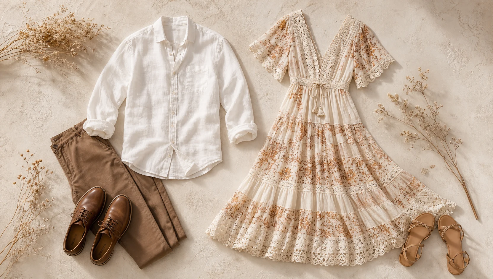 Outfit ideas for slow dance amid spring blossoms engagement photos