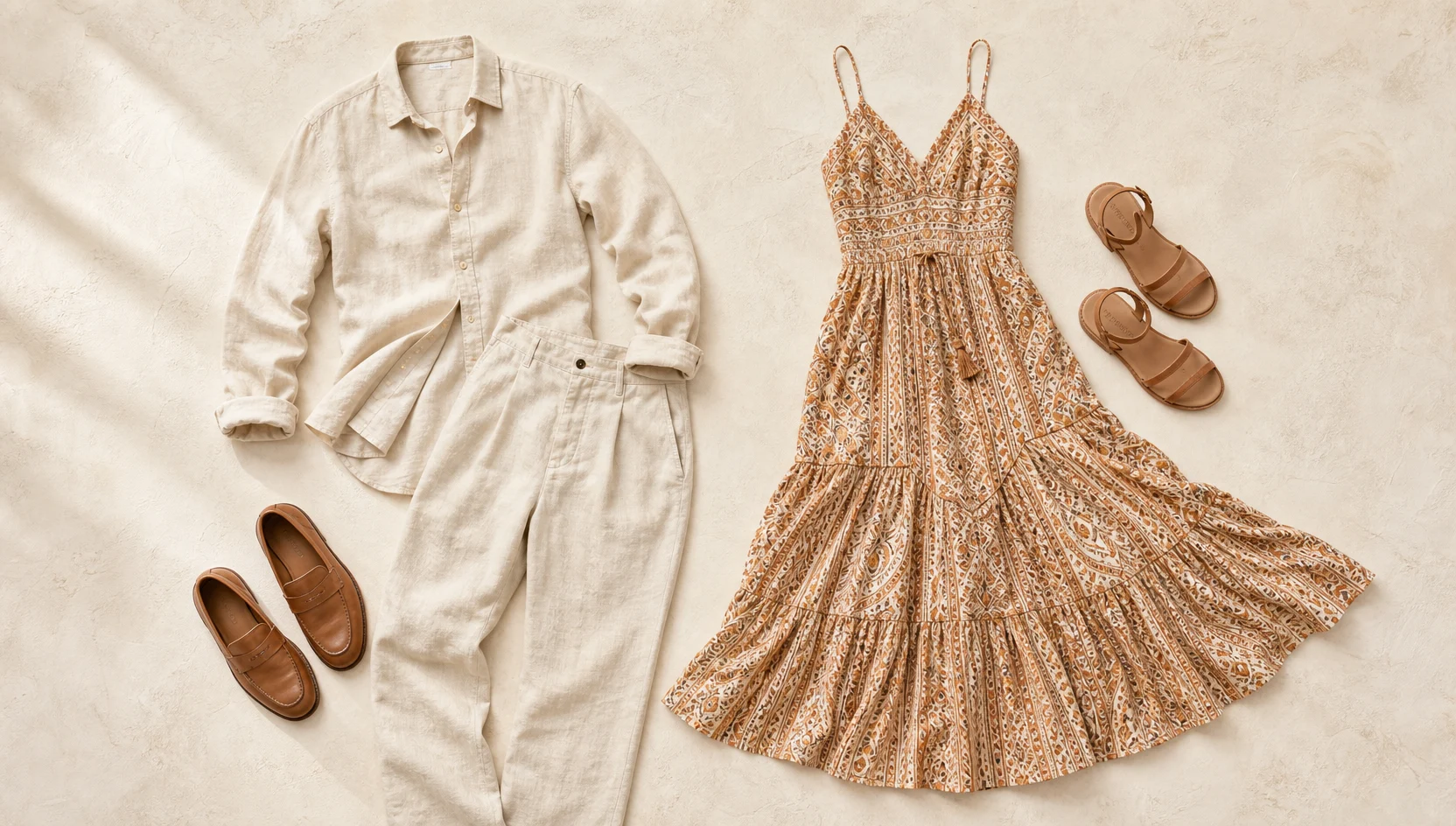 Outfit ideas for midday slow dance on bright spring grass engagement photos