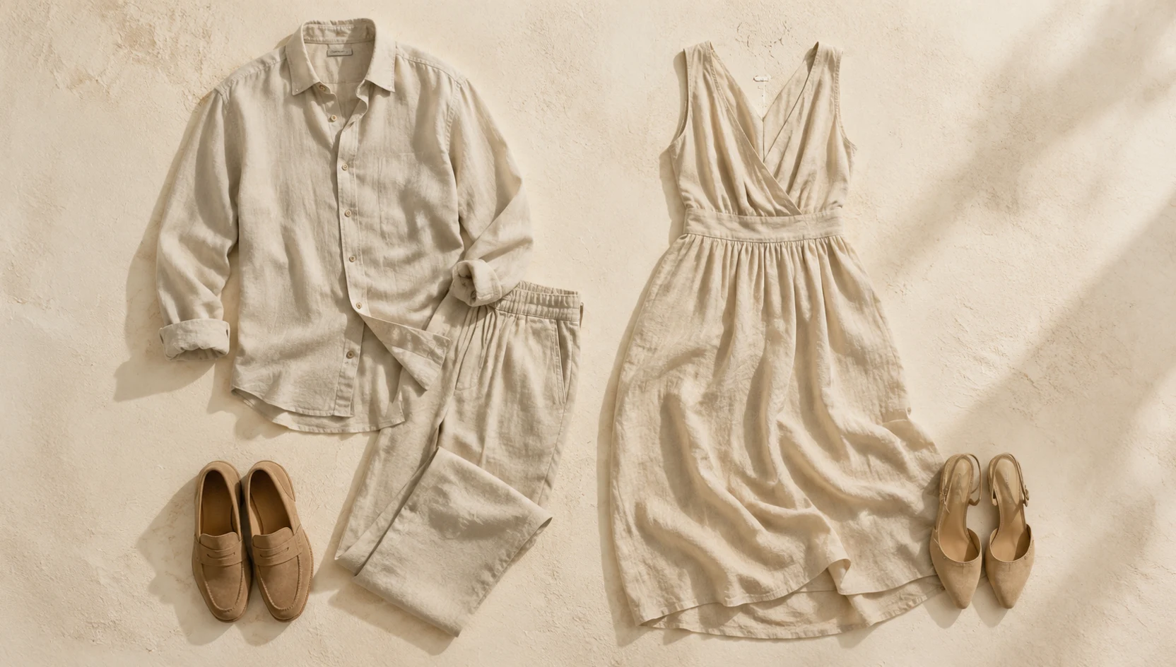 Outfit ideas for quiet dance in dappled pine light engagement photos