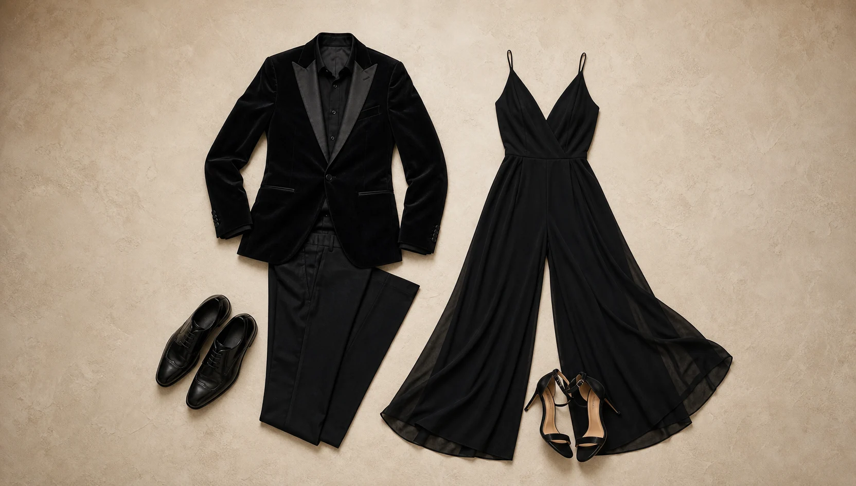 Outfit ideas for playful slow dance in dark attire engagement photos