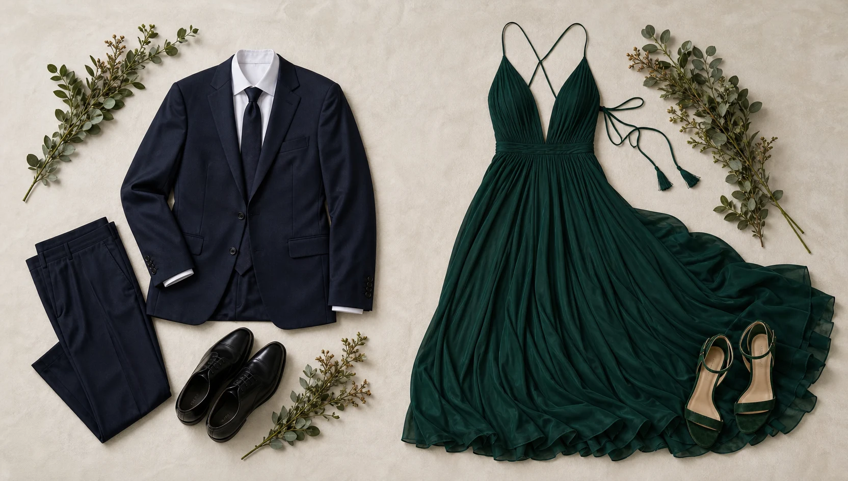 Outfit ideas for morning mist slow dance on leaf-covered street engagement photos
