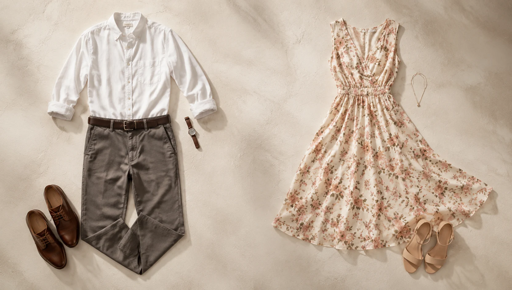 Outfit ideas for playful slow dance among spring ferns engagement photos