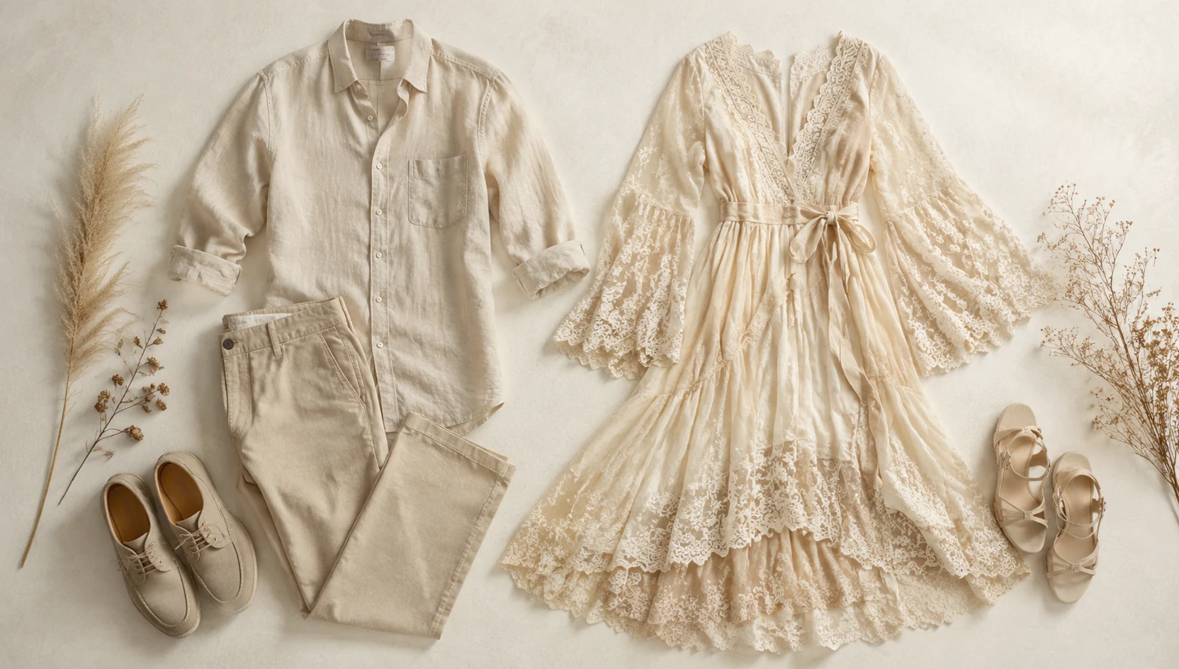 Outfit ideas for slow dance beneath spring canopy engagement photos