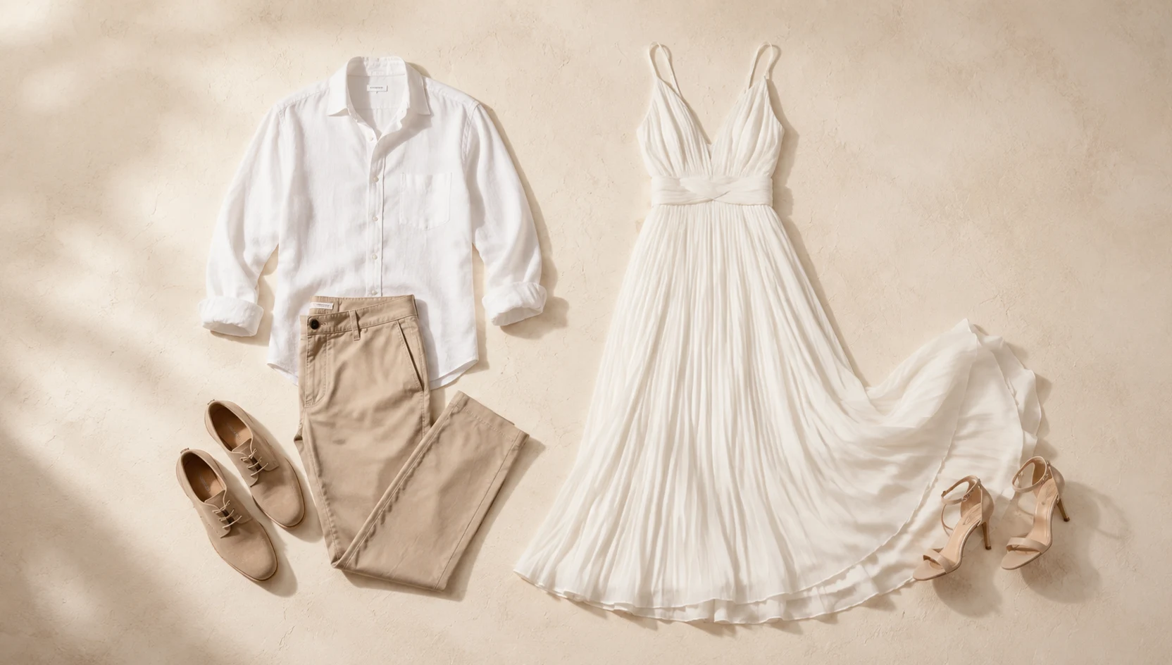 Outfit ideas for golden light forehead touch on pond bridge engagement photos