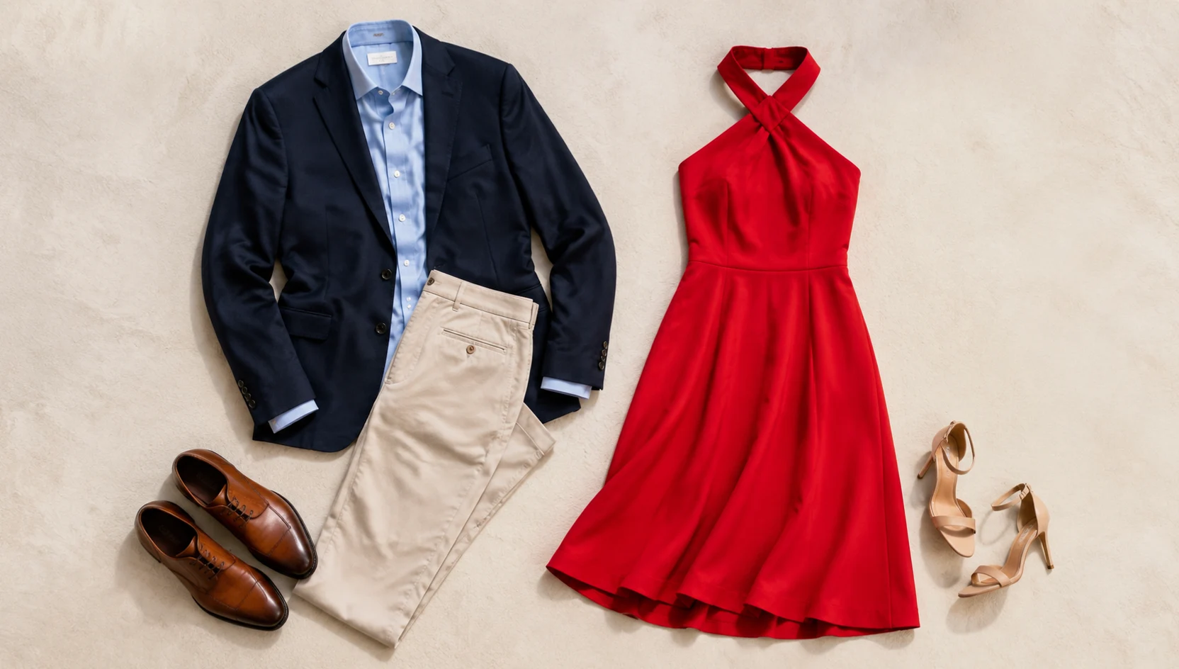 Outfit ideas for bright dress sitting close on an overcast cafe day engagement photos