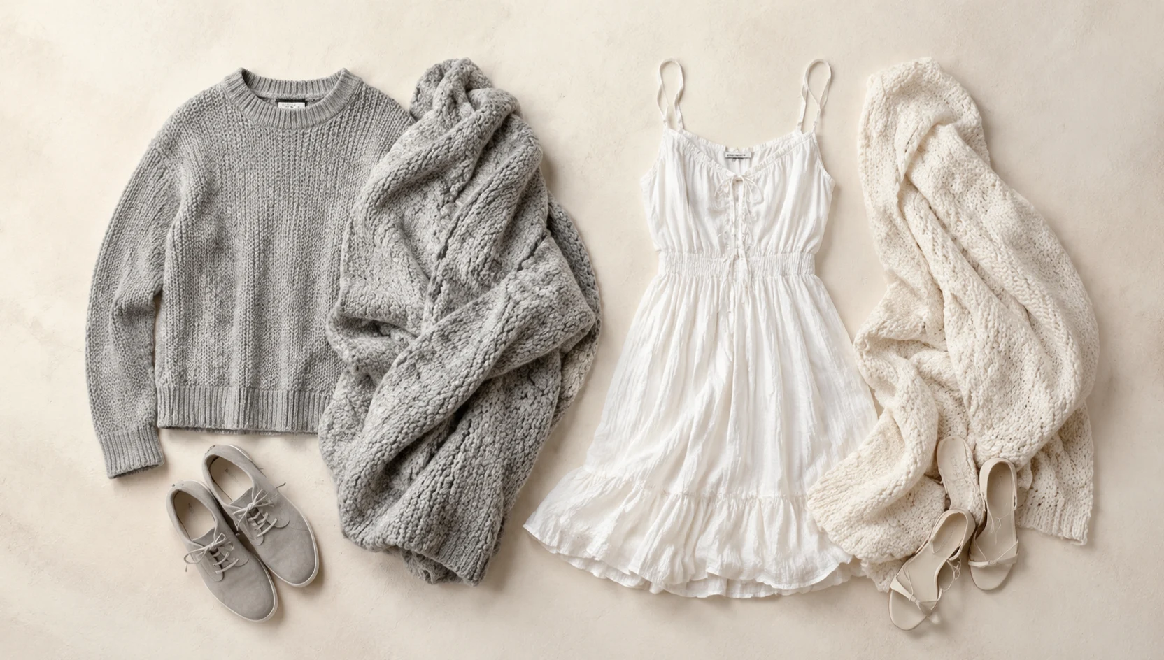Outfit ideas for sitting close in the sunrise mist on cliffs engagement photos