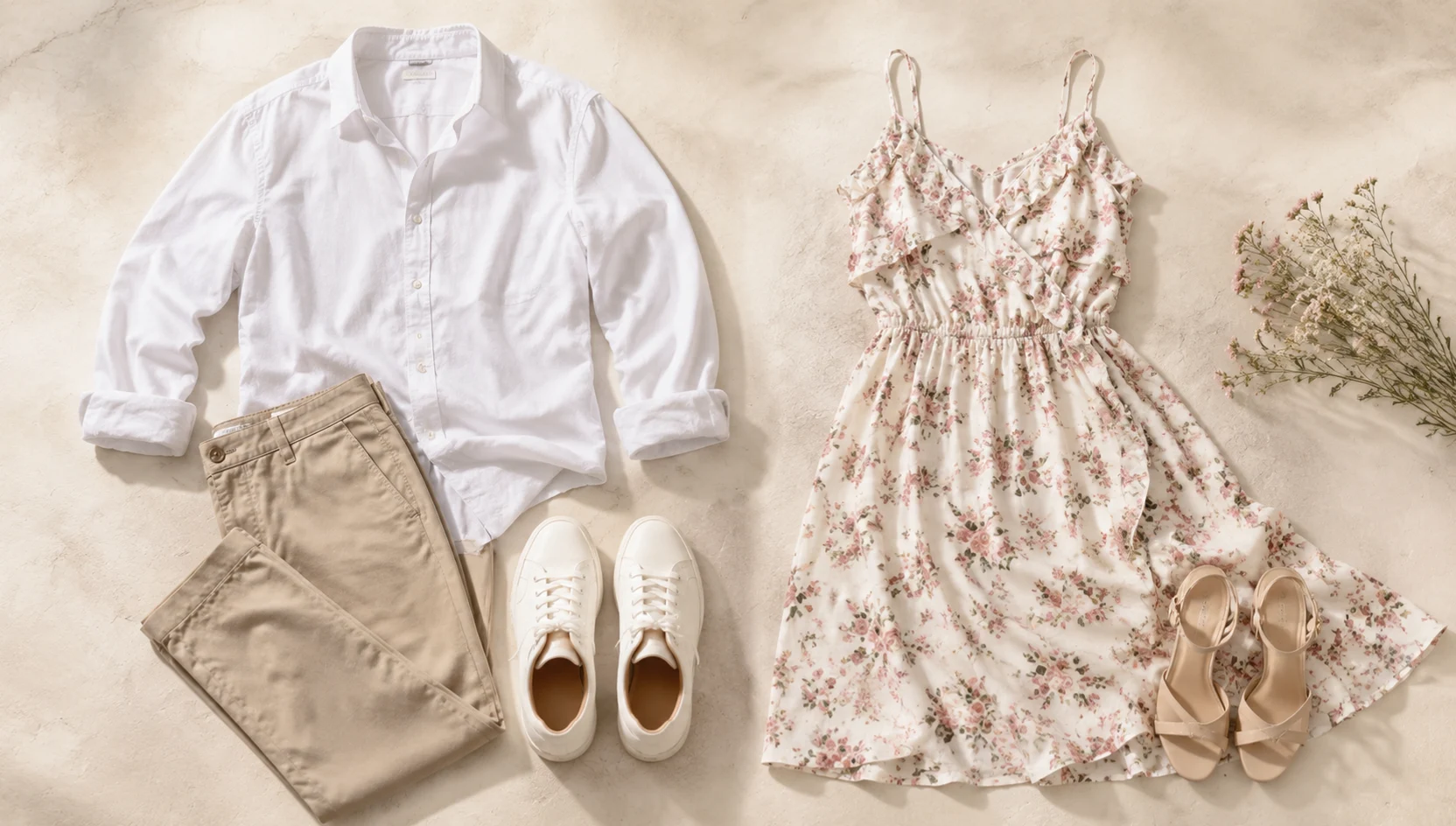 Outfit ideas for sunset laughter among lavender blooms engagement photos