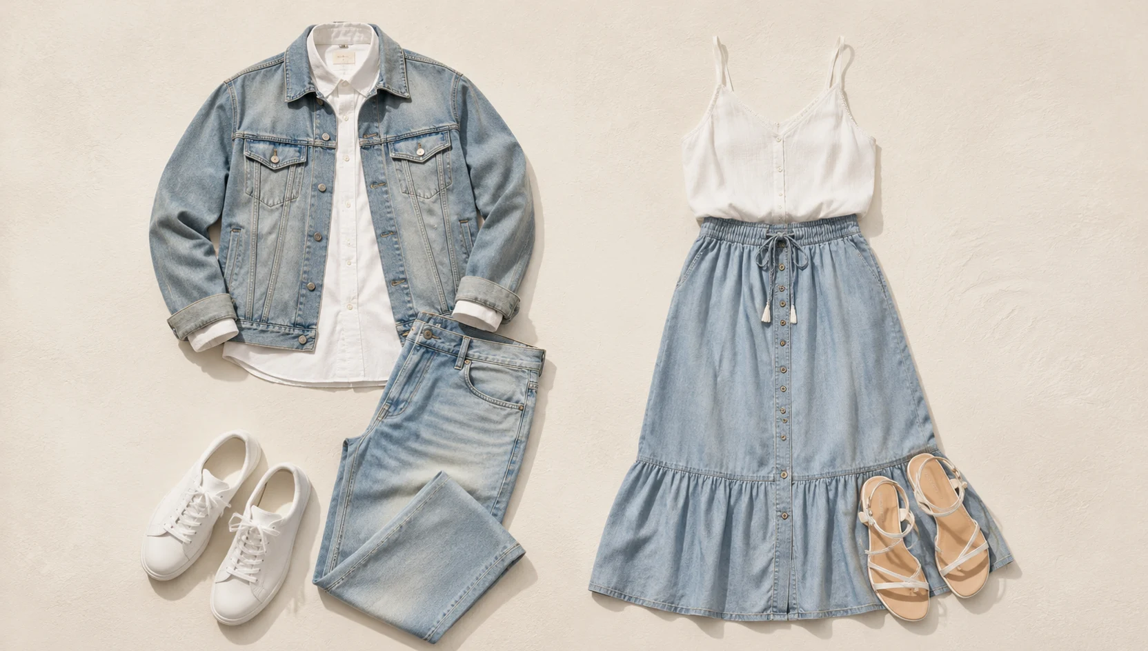 Outfit ideas for sunset ring reveal with denim and ocean engagement photos
