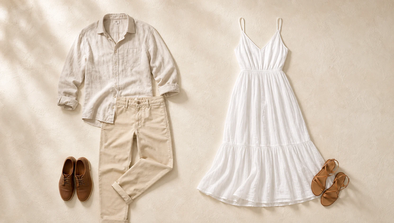 Outfit ideas for forehead touch in warm tidepool reflections engagement photos