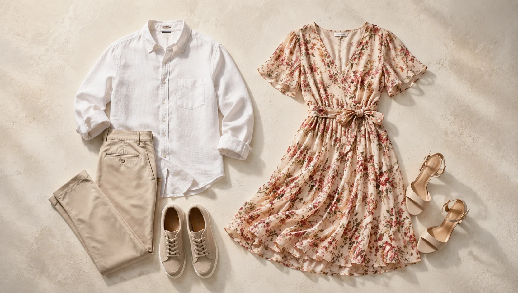 Outfit ideas for playful stroll through morning mist engagement photos