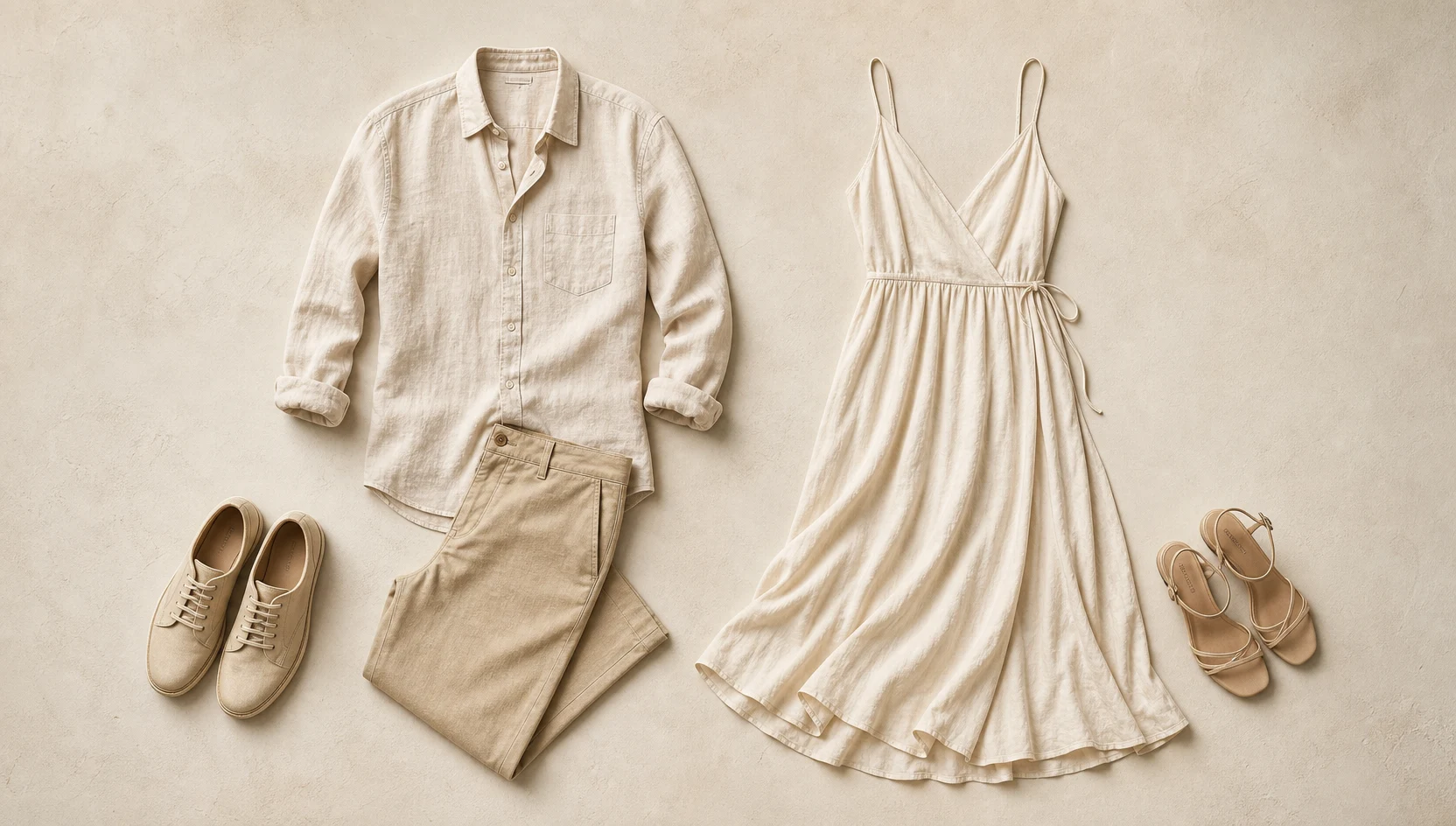 Outfit ideas for walking hand in hand through sunbeams in the redwoods engagement photos