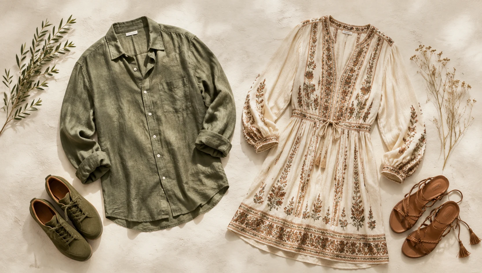 Outfit ideas for intimate whisper in spring greenery on bridge engagement photos
