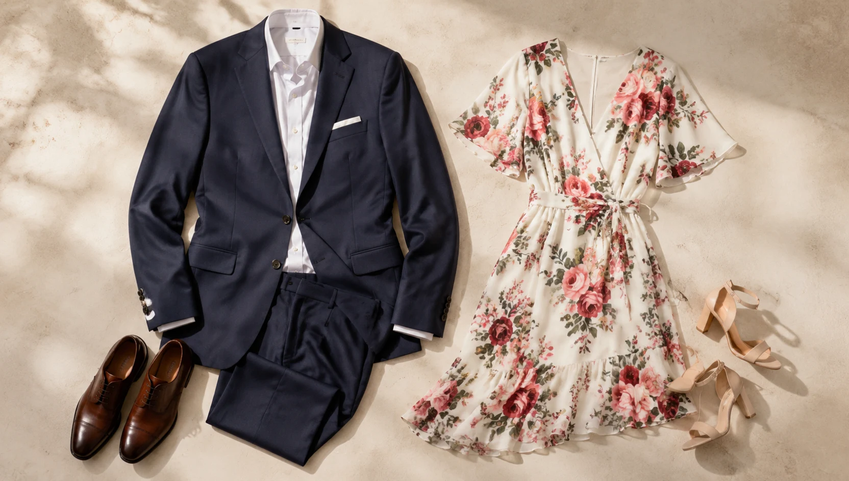 Outfit ideas for whisper in ear amid dramatic bridge shadows engagement photos