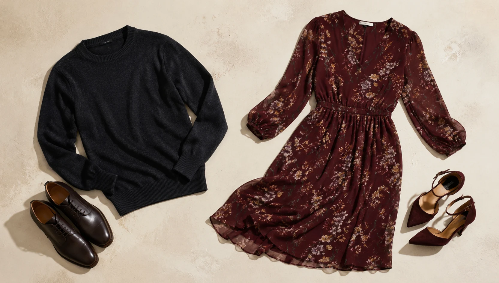Outfit ideas for whisper in the fog at water's edge engagement photos