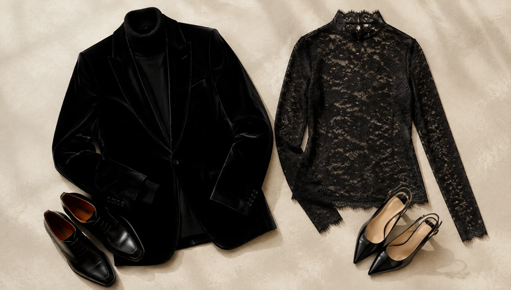 Outfit ideas for softly lit playful whisper in dark attire engagement photos