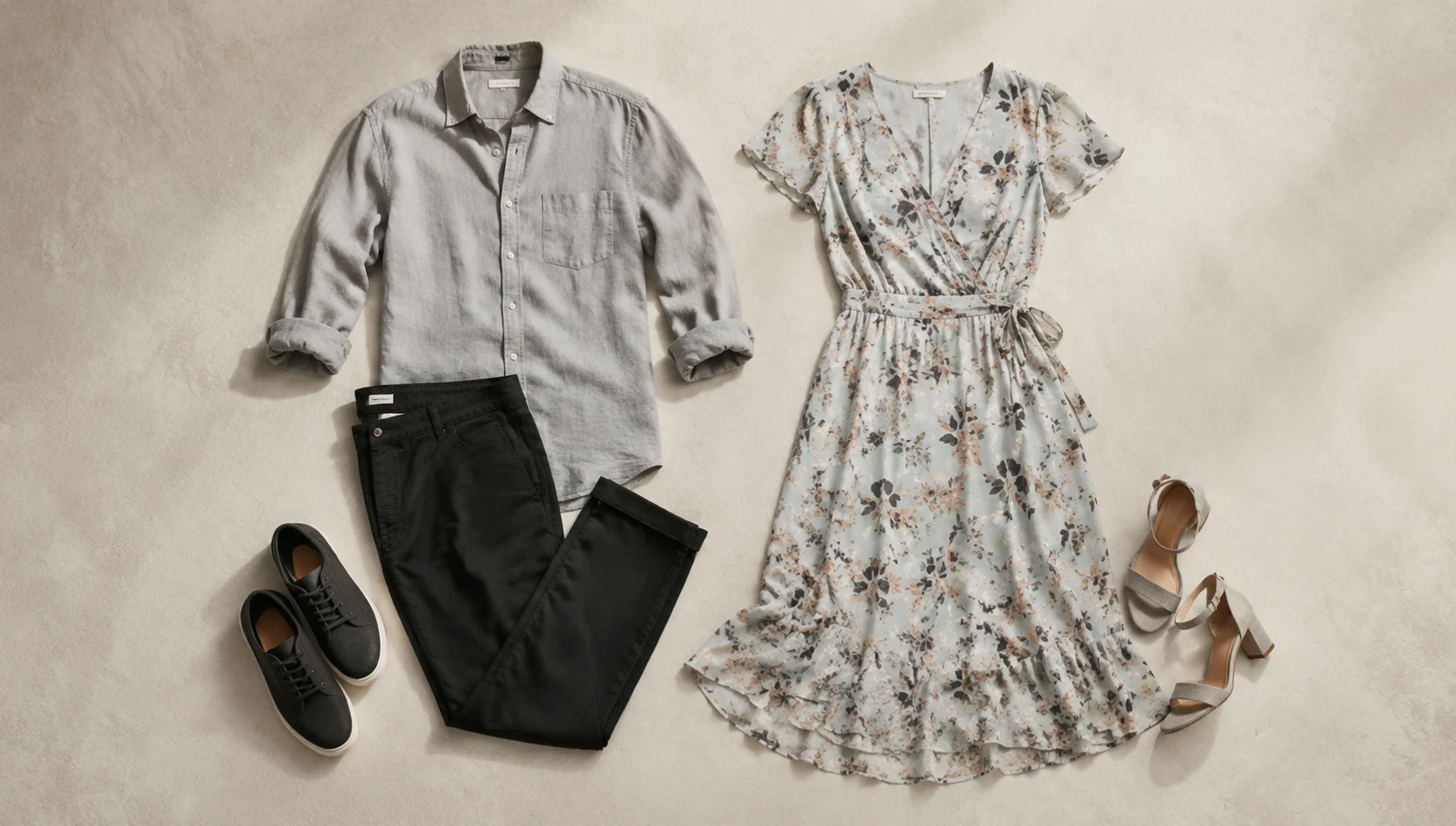 Outfit ideas for whispered secret in the foggy shallows engagement photos