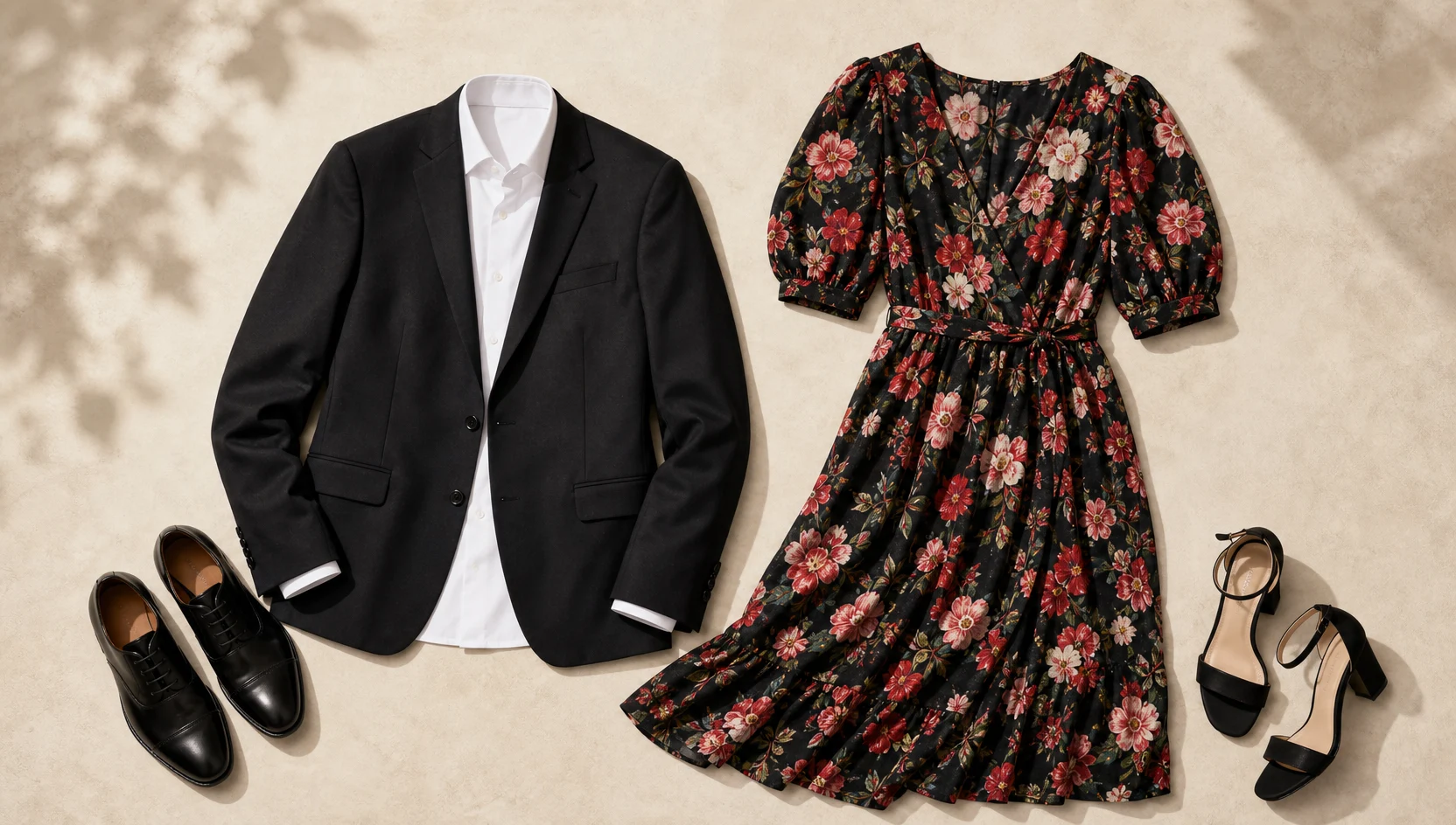 Outfit ideas for whispered secret in dramatic shadow engagement photos