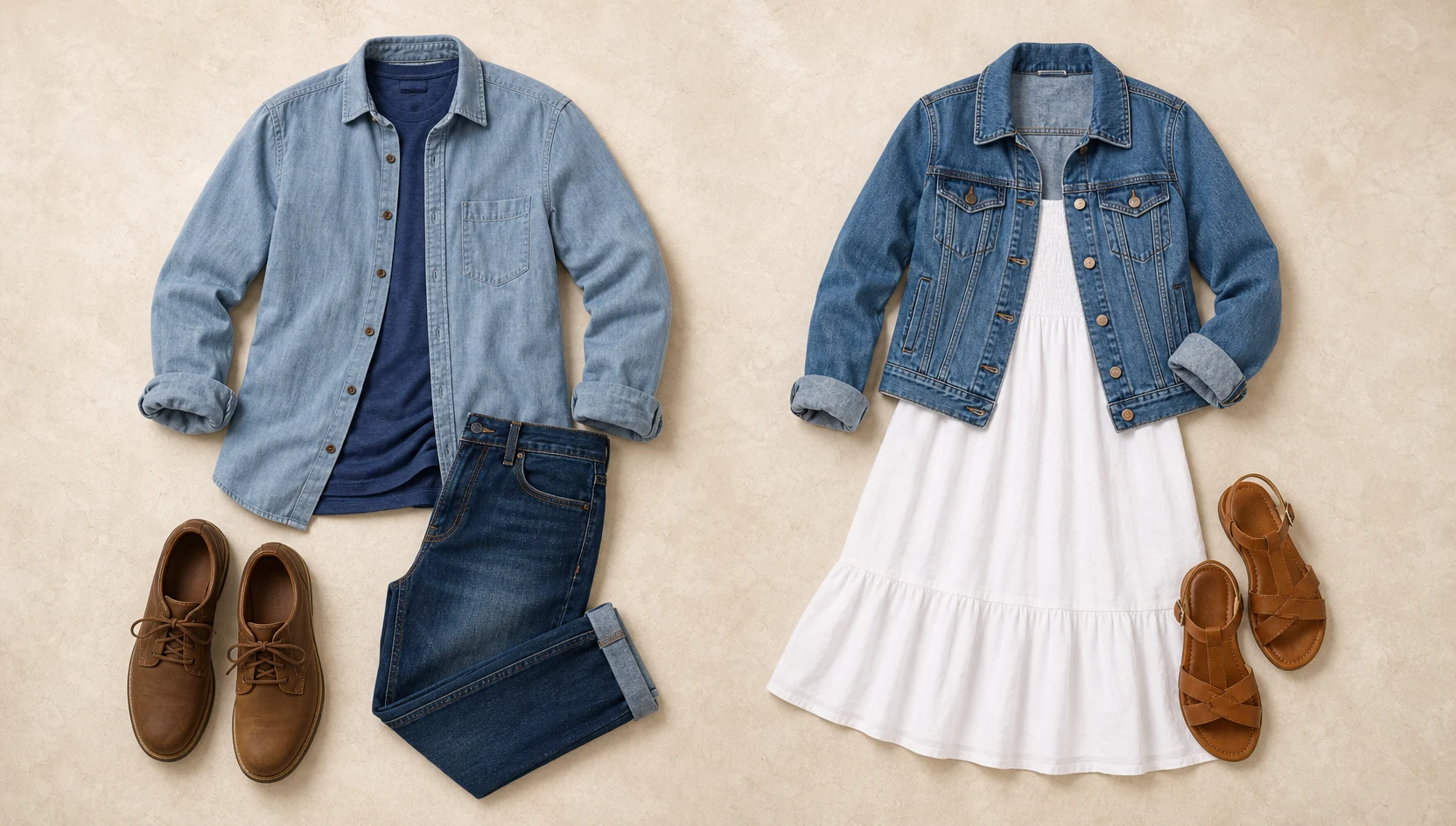 Outfit ideas for wildflower ring display at sunset engagement photos