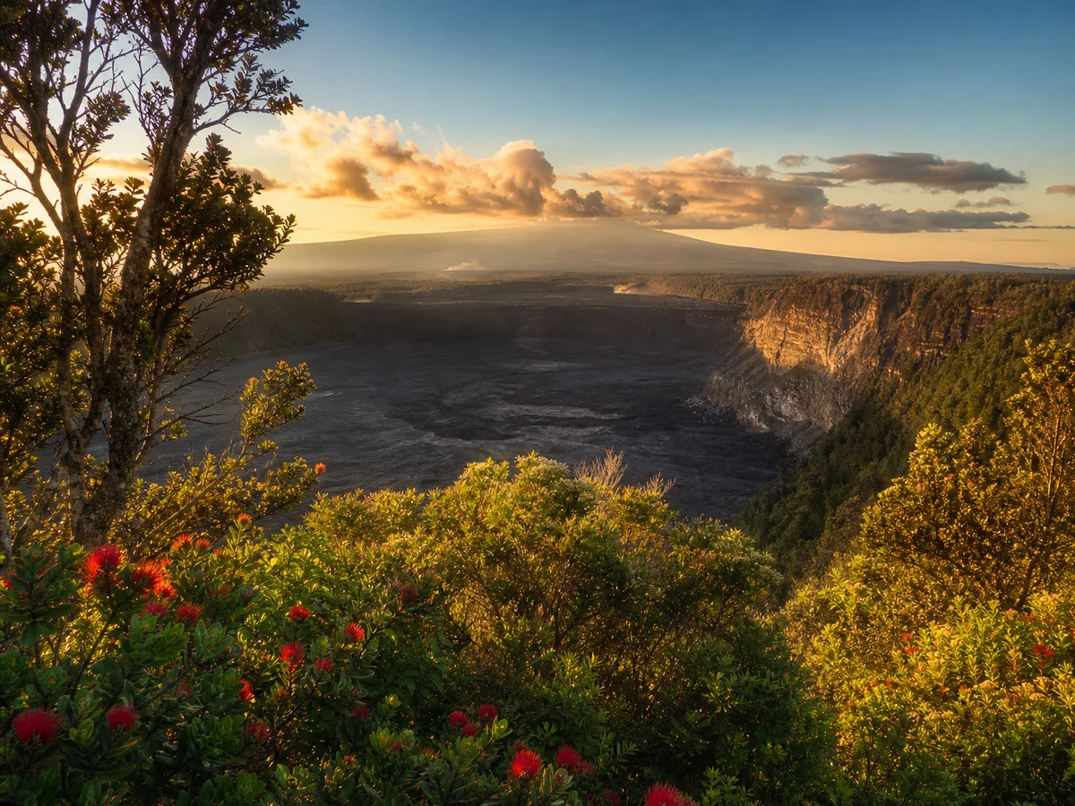 Kīlauea Caldera from Waldron Ledge