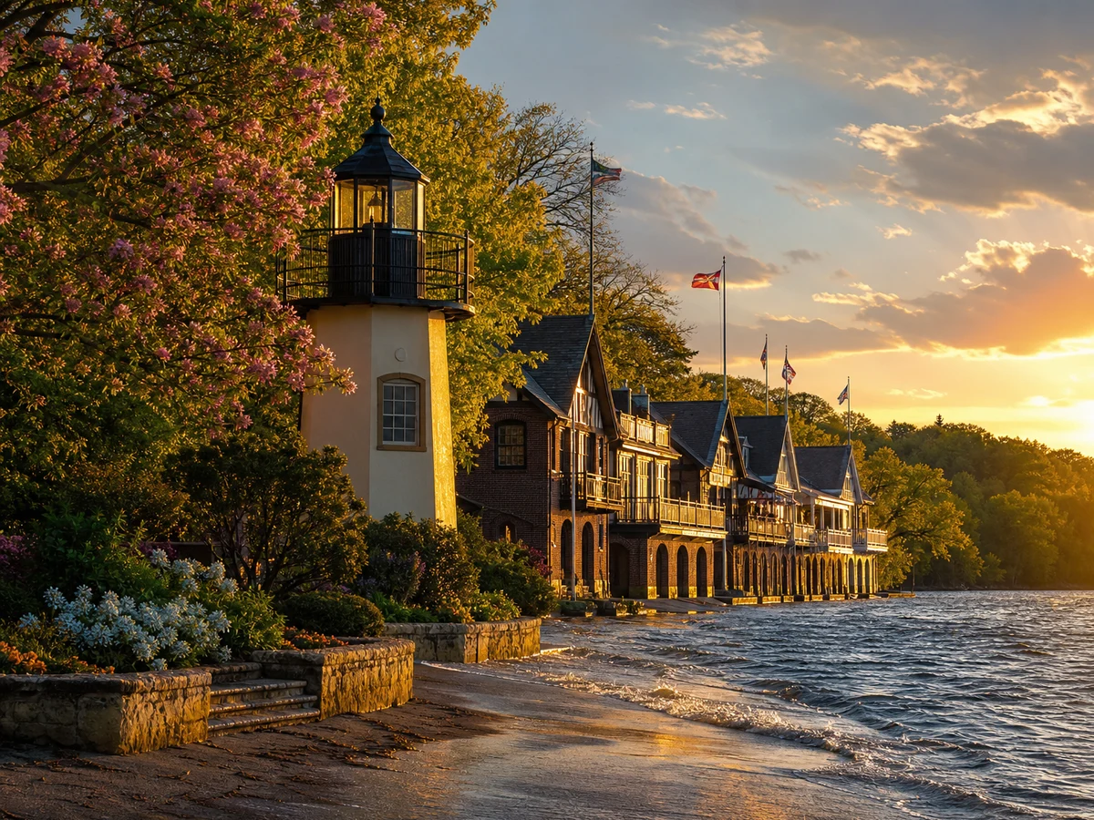 Boathouse Row and Kelly Drive